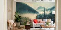 Misty Mountain Wall Mural - Wallanza