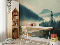 Misty Mountain Wall Mural - Wallanza