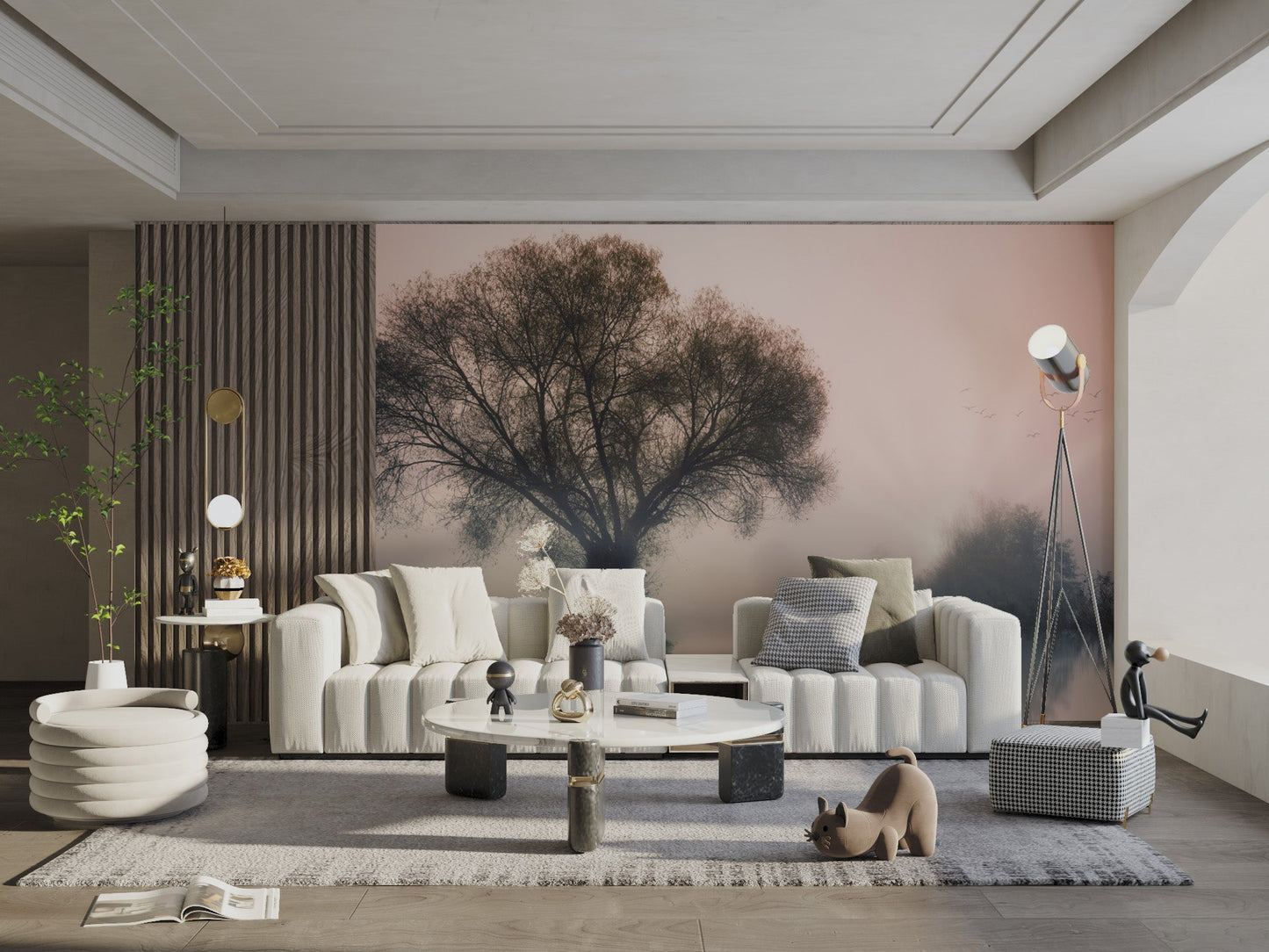 Misty Solitary Tree Wallpaper - Wallanza