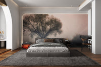 Misty Solitary Tree Wallpaper - Wallanza