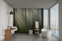 Misty Sunbeam Forest Wallpaper - Wallanza