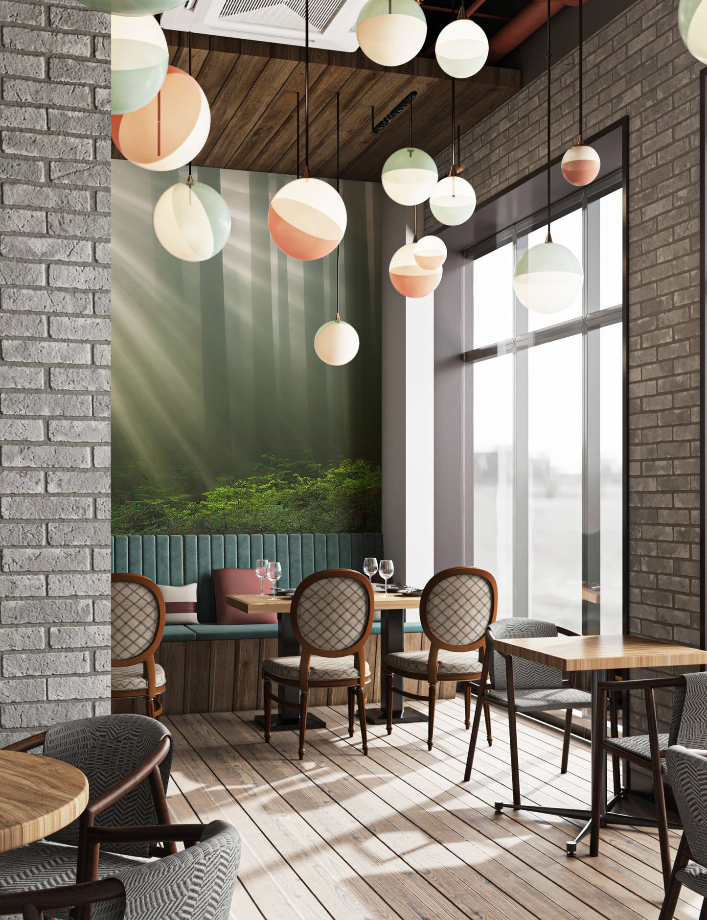 Misty Sunbeam Forest Wallpaper - Wallanza