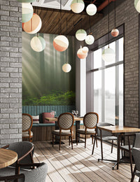 Misty Sunbeam Forest Wallpaper - Wallanza