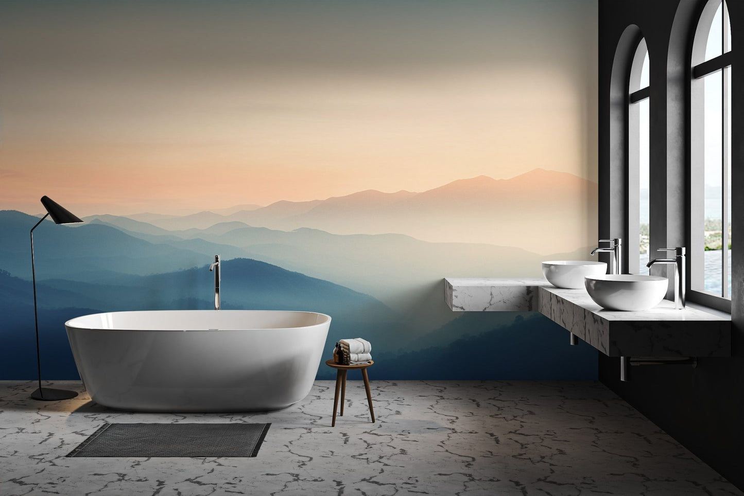 Misty Sunrise Mountain Landscape Wallpaper - Wallanza