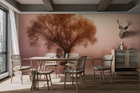 Misty Sunrise Tree Wallpaper - Wallanza