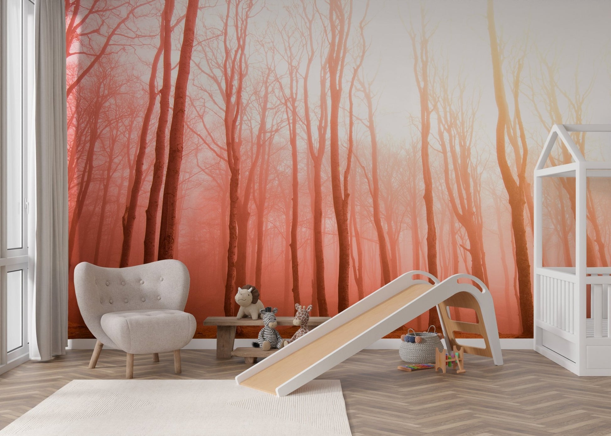 Misty Sunset Forest Wallpaper - Wallanza