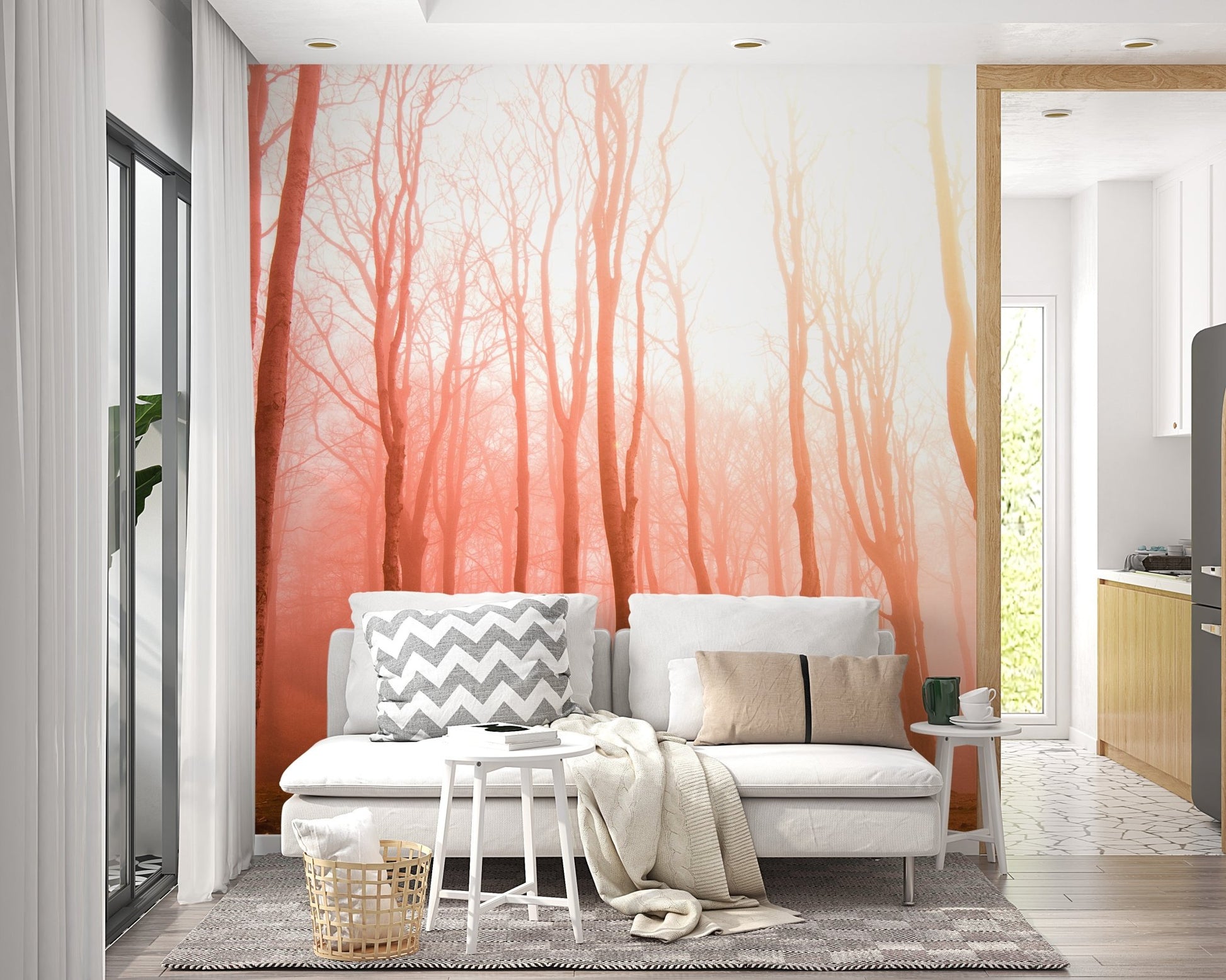 Misty Sunset Forest Wallpaper - Wallanza