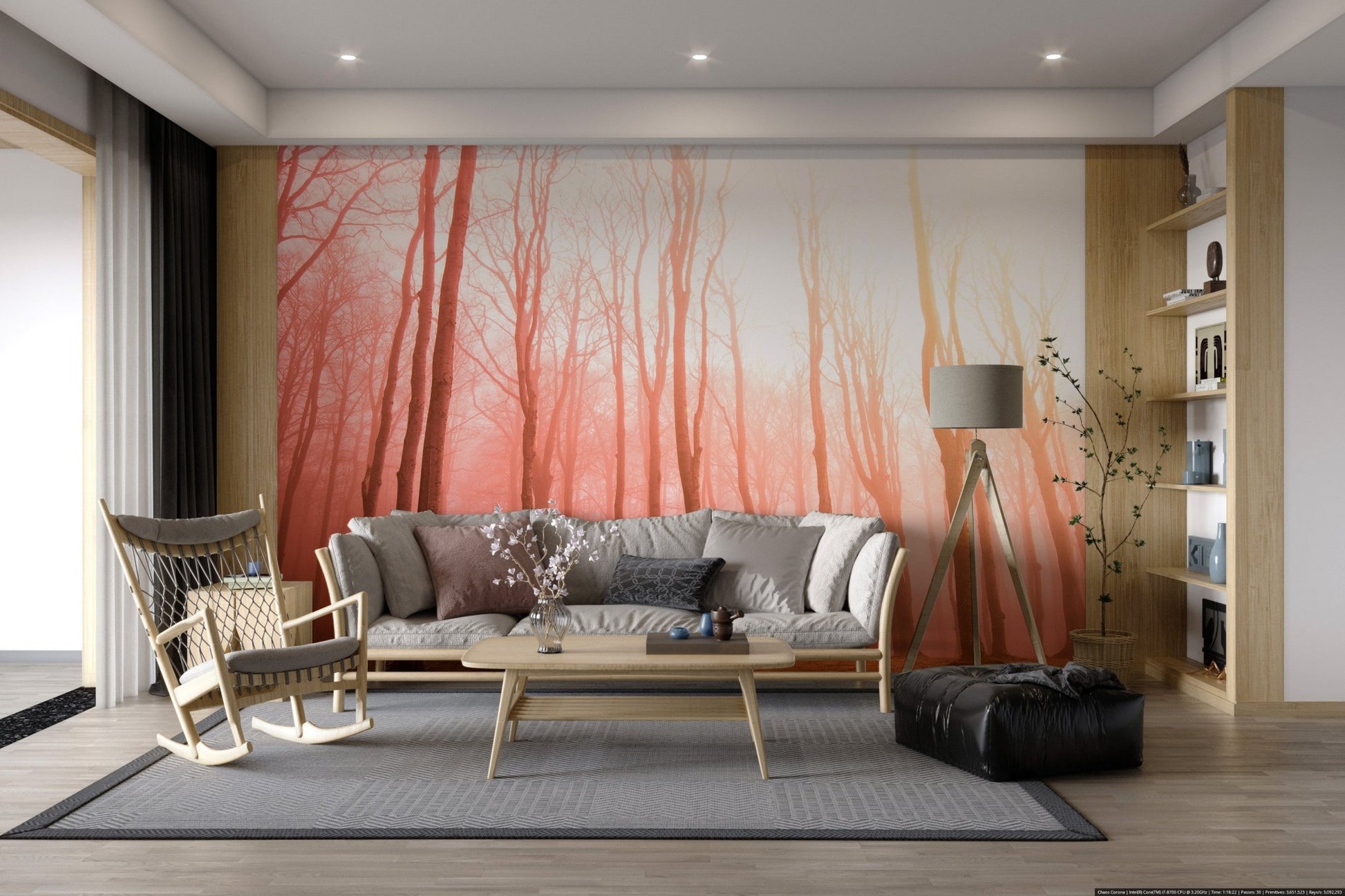 Misty Sunset Forest Wallpaper - Wallanza