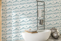 Misty White Woodland Wallpaper Mural for tranquil rooms