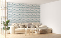 Misty White Woodland Wallpaper Mural for elegant spaces
