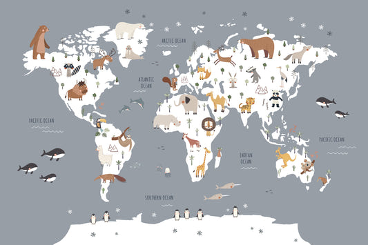 Kids Room World Map Wallpaper Murals