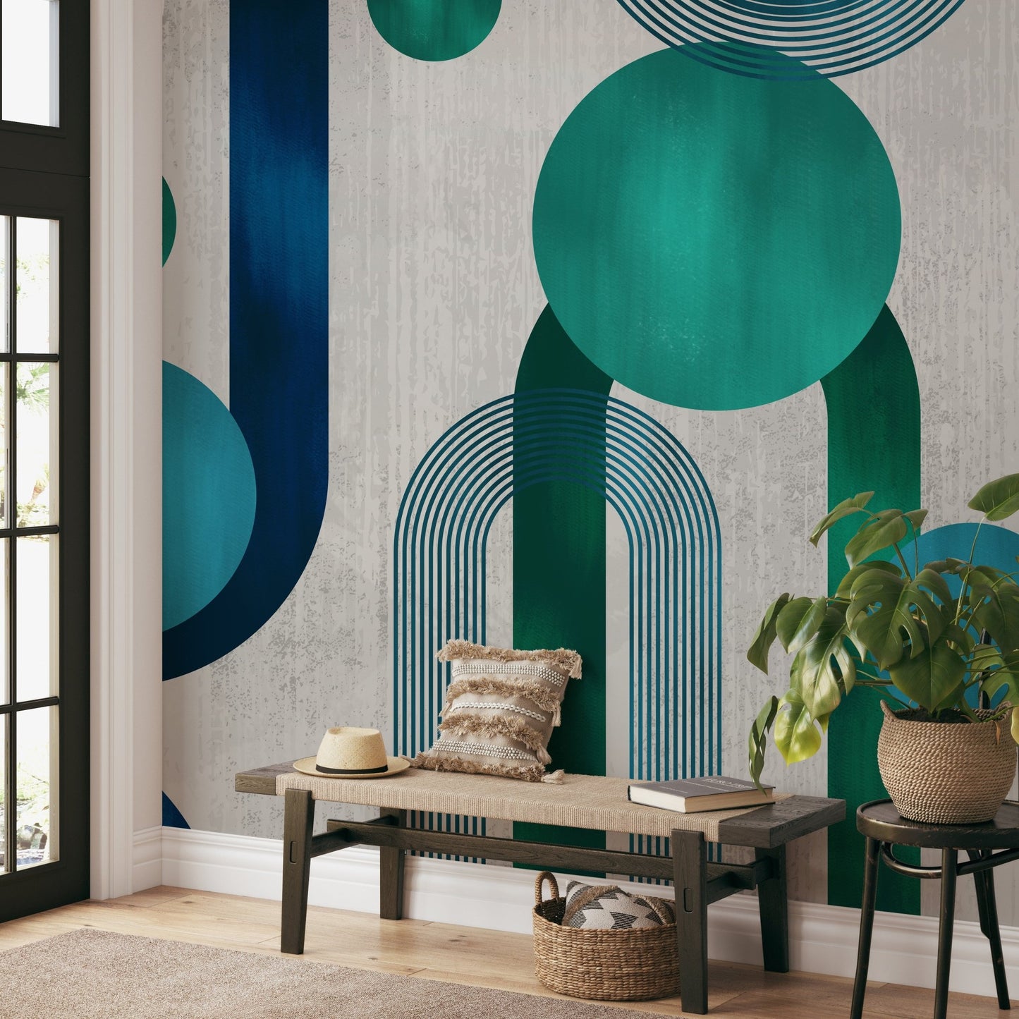 Modern 3D Geometric Circle Wallpaper - Wallanza