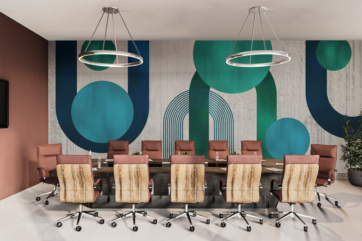 Modern 3D Geometric Circle Wallpaper - Wallanza