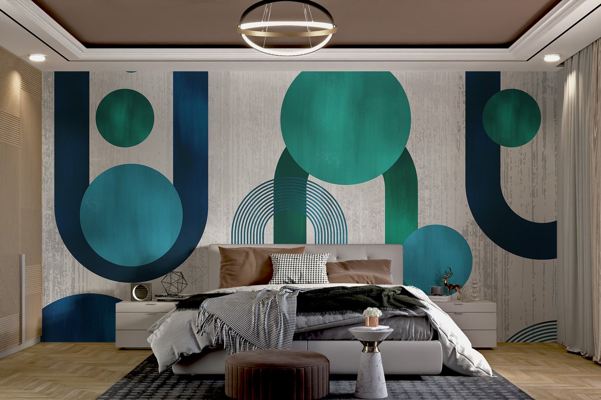 Modern 3D Geometric Circle Wallpaper - Wallanza