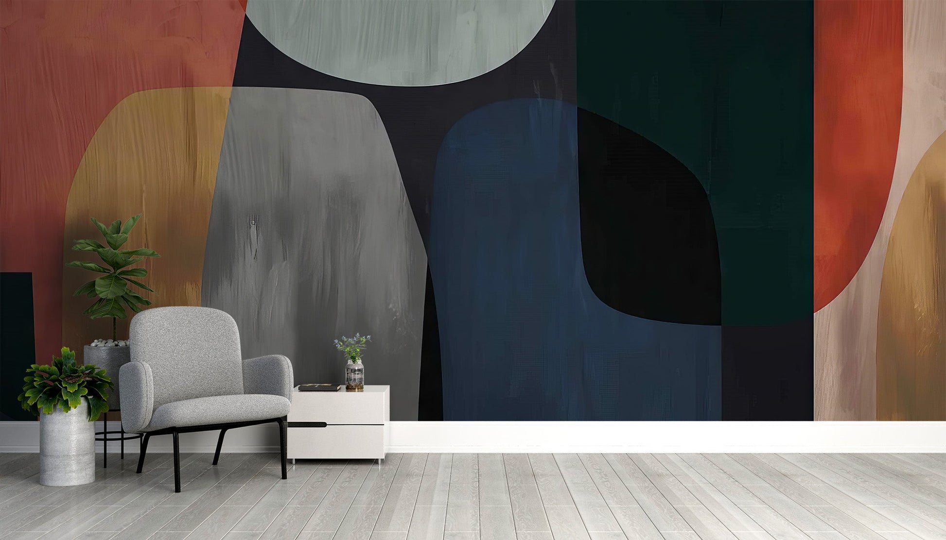 Modern Abstract Art Wallpaper Mural - Wallanza