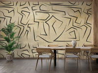 Modern Abstract Black Line Wallpaper - Wallanza