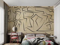 Modern Abstract Black Line Wallpaper - Wallanza