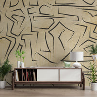 Modern Abstract Black Line Wallpaper - Wallanza