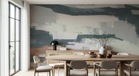 Dining room abstract neutral accent wall mural