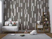 Industrial style tile pattern wall mural in charcoal grey and off-white.