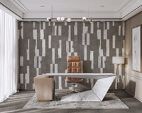 Modern Abstract Geometric Tile Pattern mural for office feature interior.