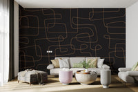 Modern Abstract Line Art Wallpaper - Wallanza