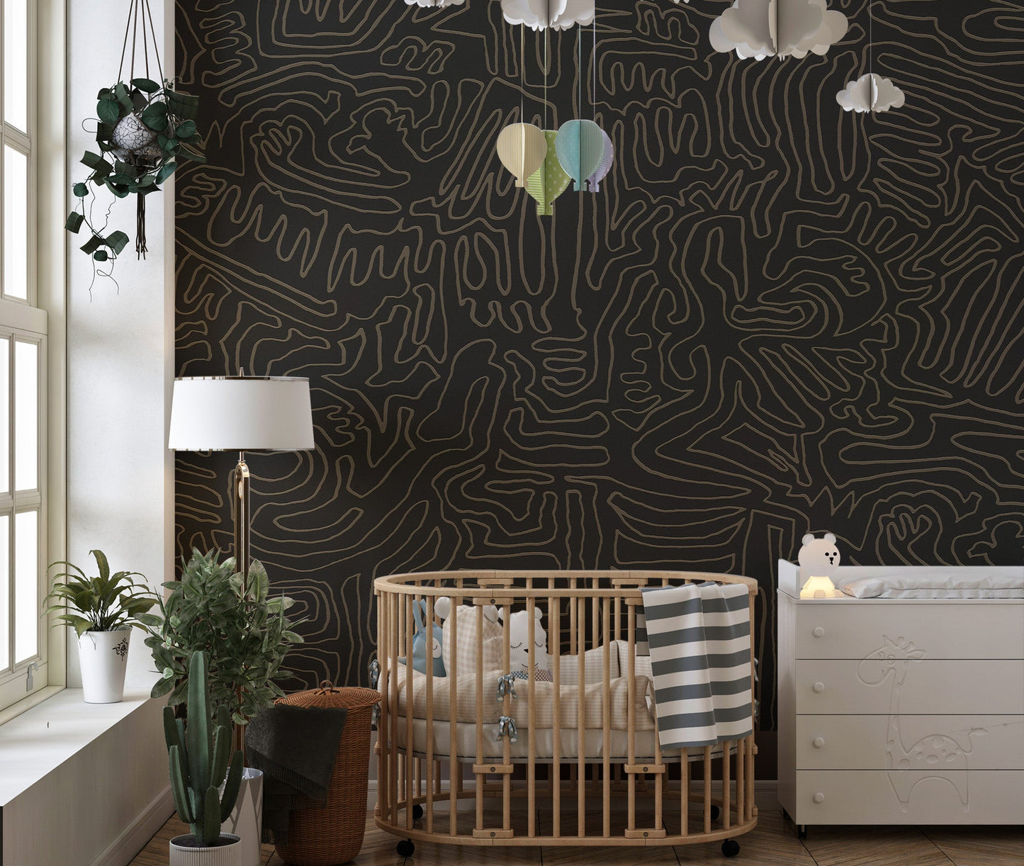 Modern Abstract Lines Wall Mural - Wallanza