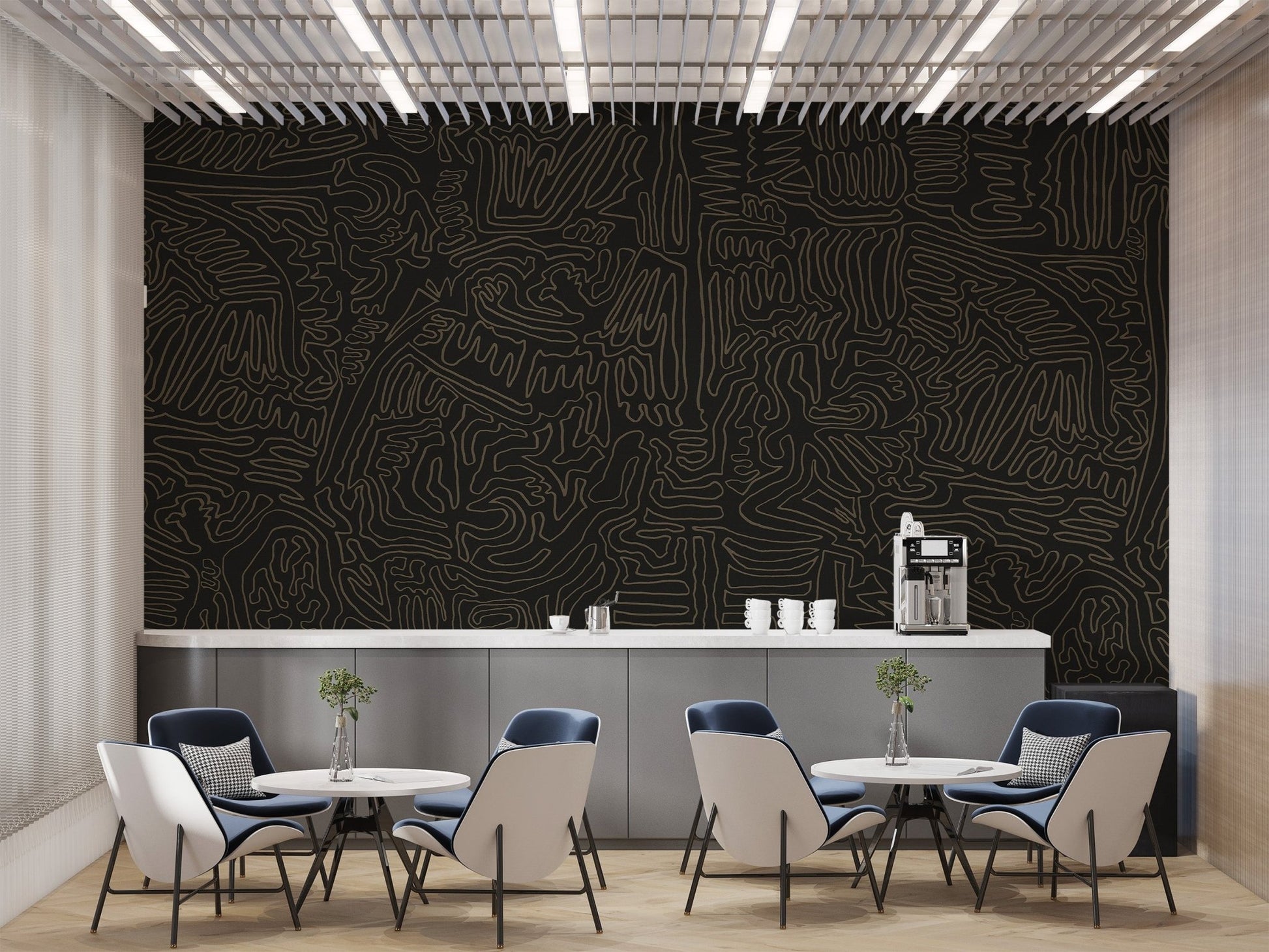 Modern Abstract Lines Wall Mural - Wallanza