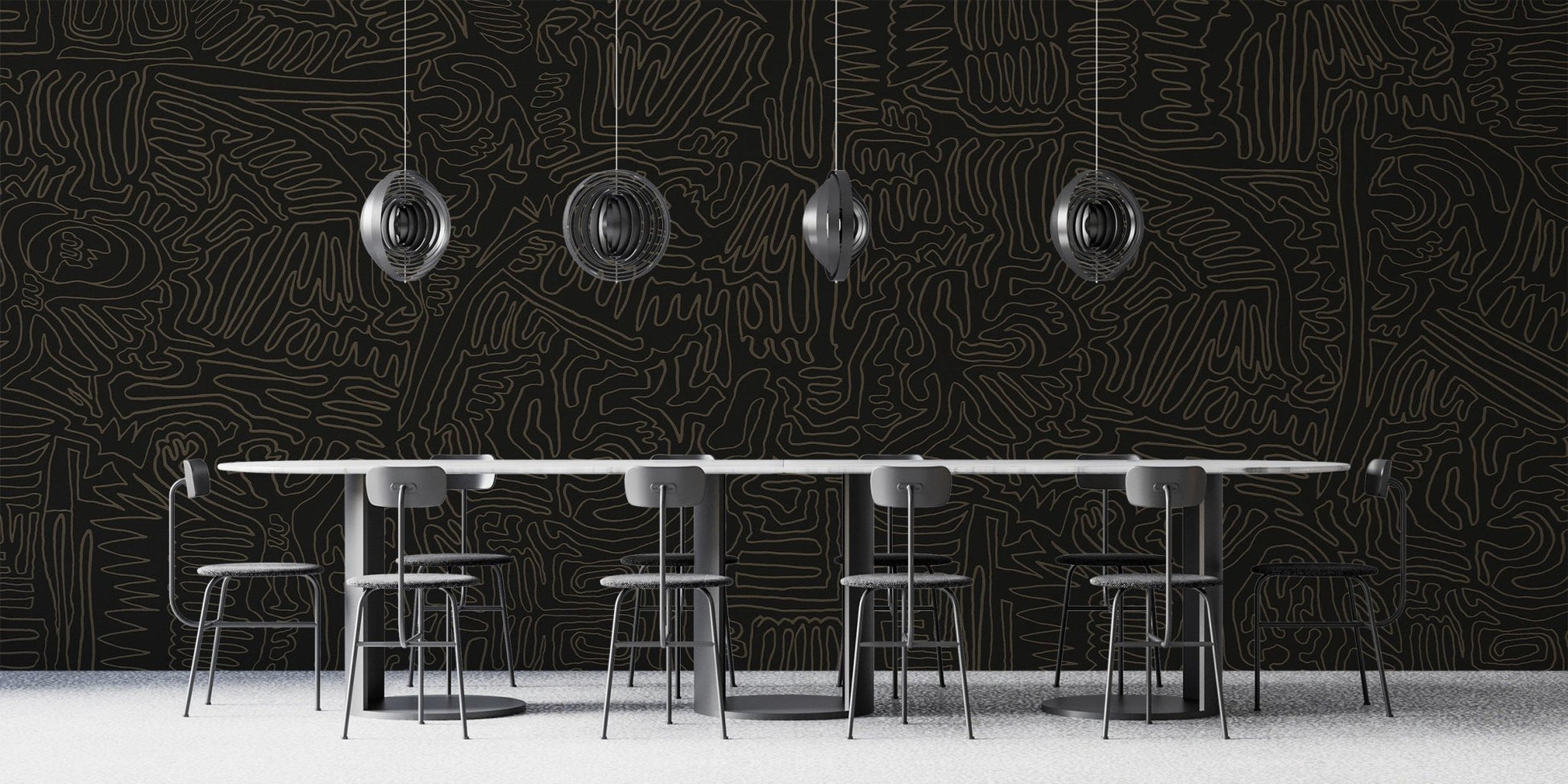 Modern Abstract Lines Wall Mural - Wallanza