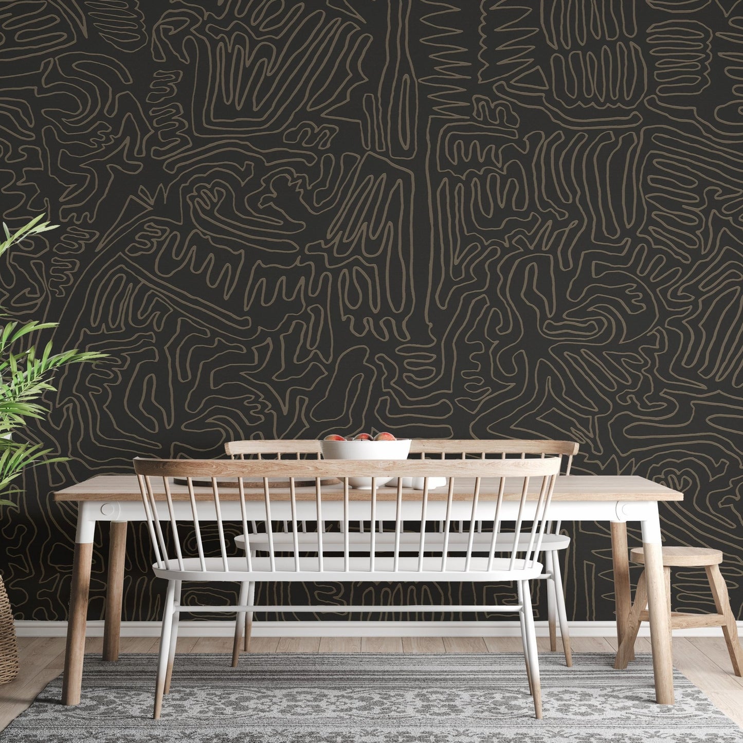 Modern Abstract Lines Wall Mural - Wallanza