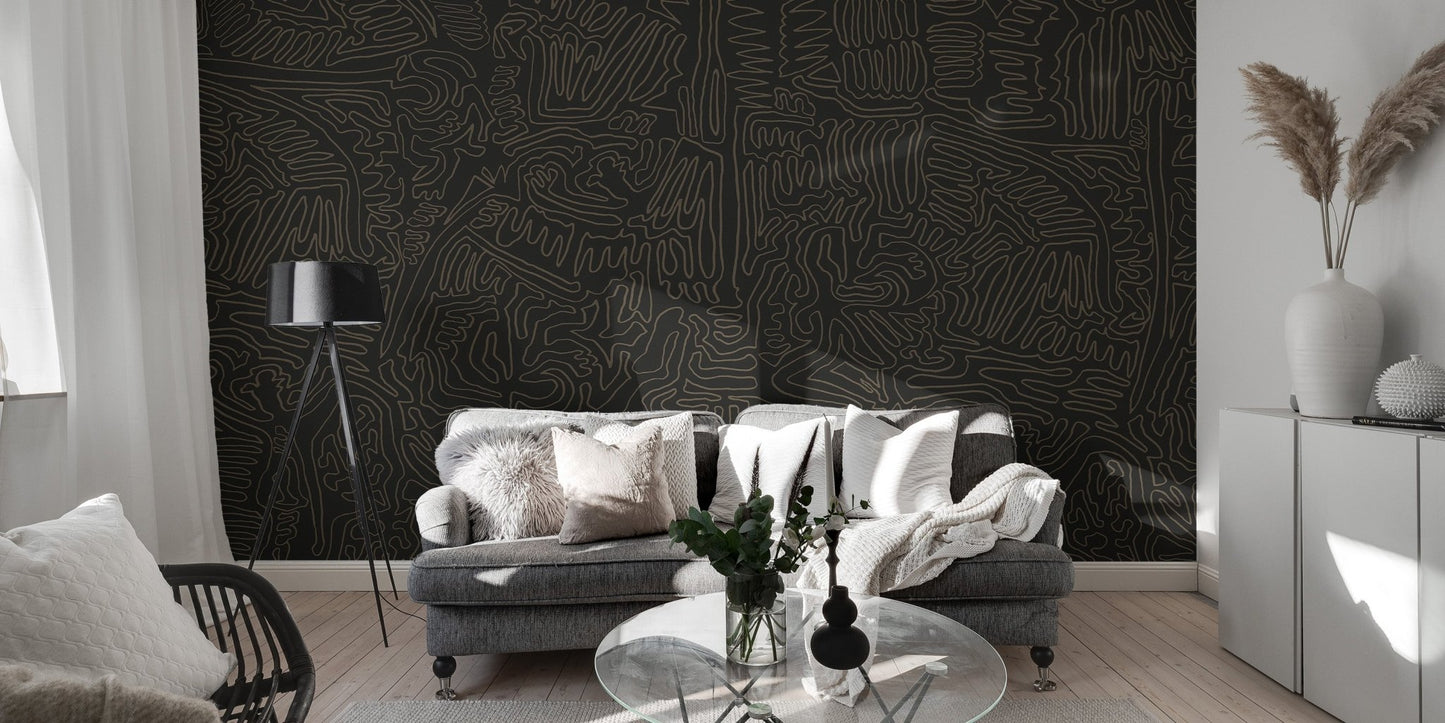 Modern Abstract Lines Wall Mural - Wallanza