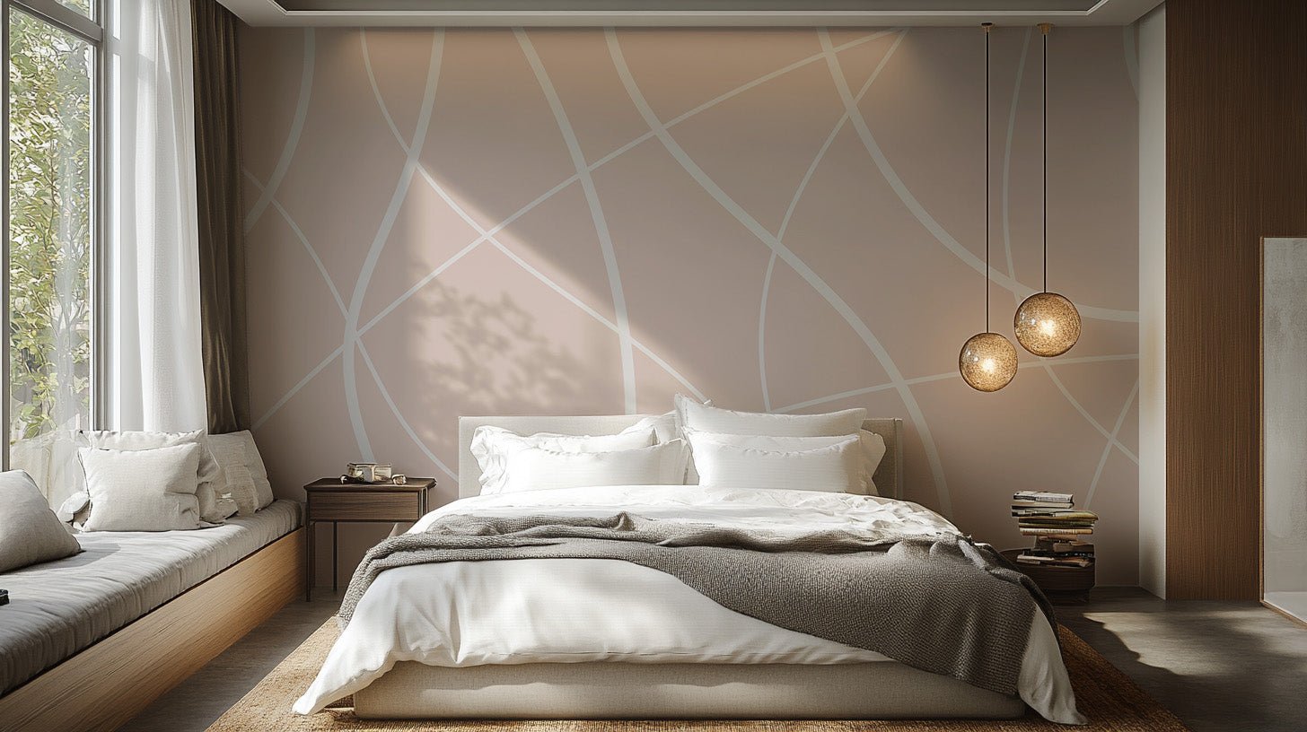 Modern Beige Abstract Wall Mural - Wallanza