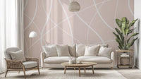 Modern Beige Abstract Wall Mural - Wallanza