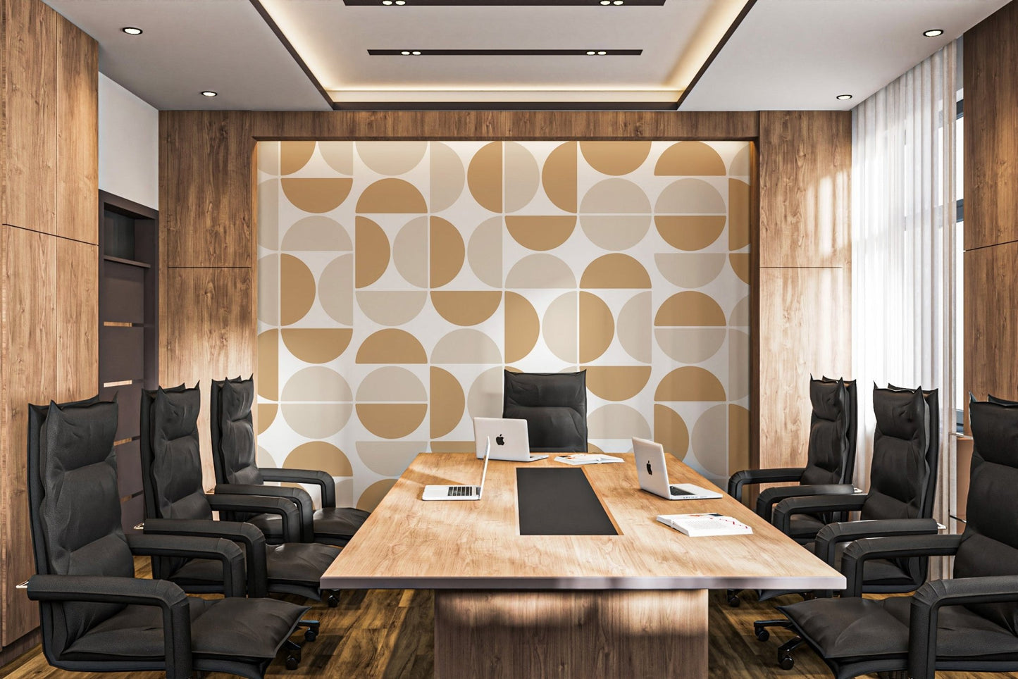 Modern Beige Geometric Pattern Wallpaper - Wallanza