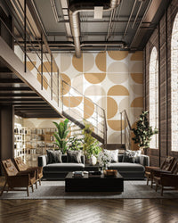 Modern Beige Geometric Pattern Wallpaper - Wallanza