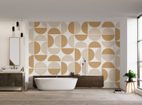 Modern Beige Geometric Pattern Wallpaper - Wallanza