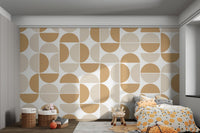 Modern Beige Geometric Pattern Wallpaper - Wallanza