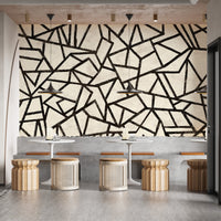 Modern Black Pattern Wallpaper Mural - Wallanza