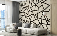 Modern Black Pattern Wallpaper Mural - Wallanza