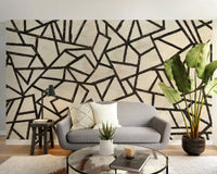 Modern Black Pattern Wallpaper Mural - Wallanza