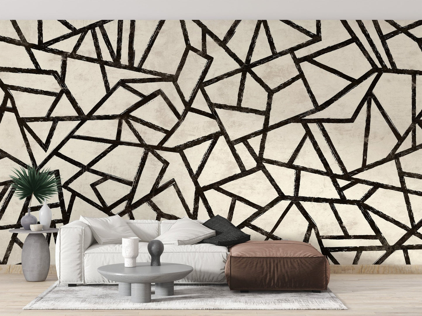 Modern Black Pattern Wallpaper Mural - Wallanza