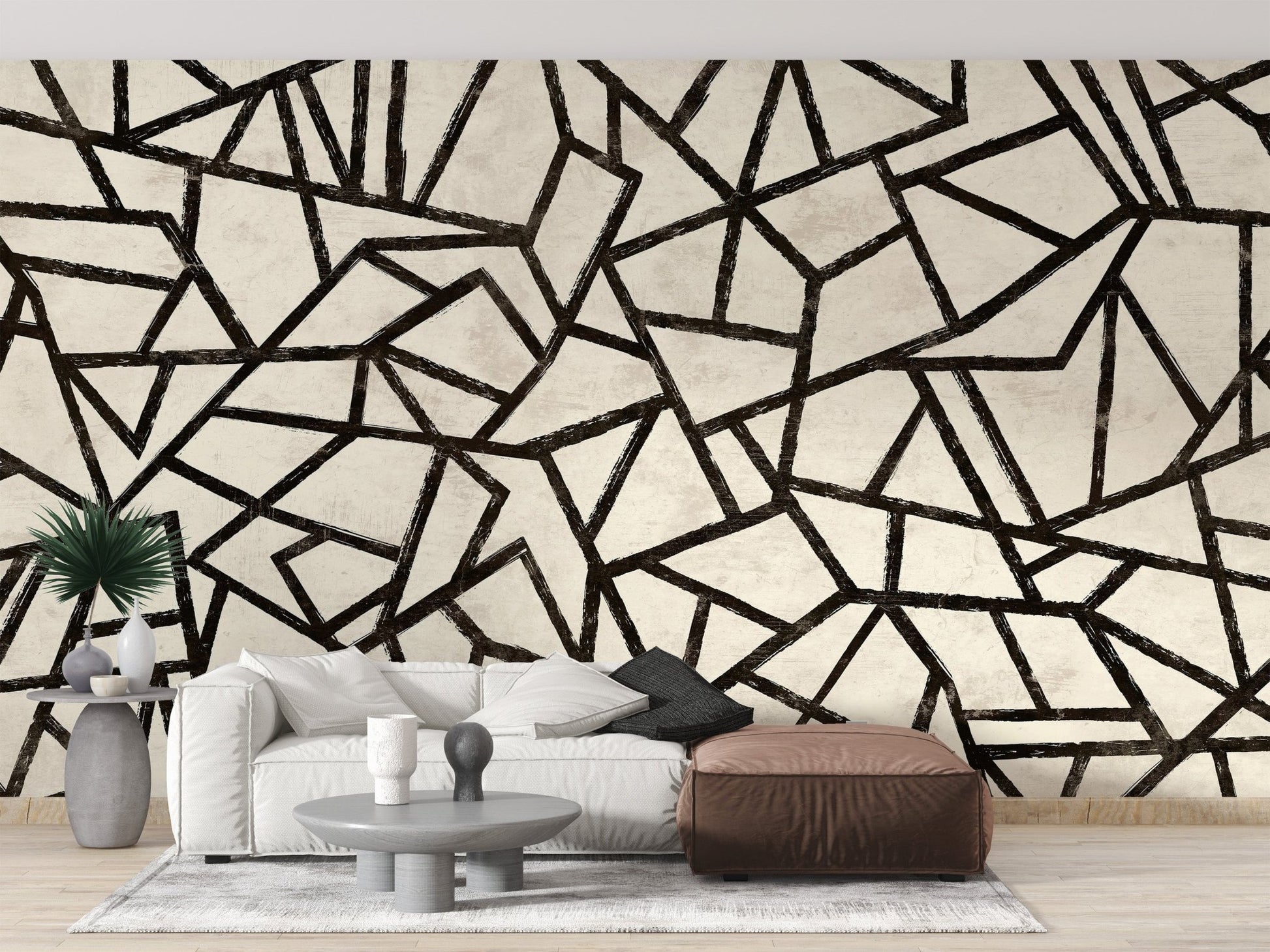 Modern Black Pattern Wallpaper Mural - Wallanza