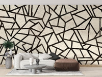 Modern Black Pattern Wallpaper Mural - Wallanza