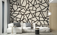 Modern Black Pattern Wallpaper Mural - Wallanza