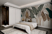 Modern Botanical Leaf Wallpaper - Wallanza