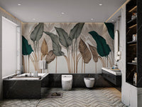 Modern Botanical Leaf Wallpaper - Wallanza
