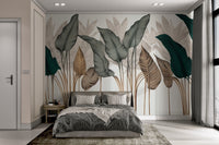 Modern Botanical Leaf Wallpaper - Wallanza