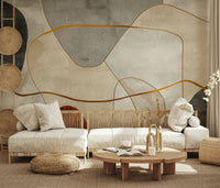 Den Modern Art Wall Mural beige full wall