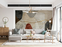 Hallway modern neutral accent wall mural