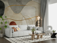Loft abstract rust-tan feature wall mural